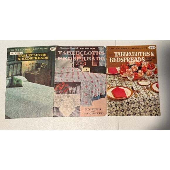 Lot of 3 Vintage Tablecloth and Bed Spreader to Knit and Crochet - Picture 1 of 6